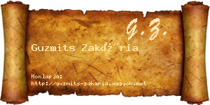 Guzmits Zakária névjegykártya